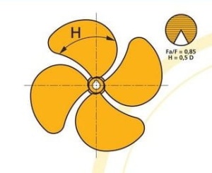 Śruba napędowa Vetus Typ P4G 19