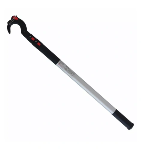 Automatyczny bosak cumowniczy Hook & Moor 180 cm z teleskopowym trzonkiem i głowicą chwytaka.