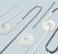 Lina i łańcuch, 20metrów 10mm łańcuch x 100metrów 16mm 8 warkocz liny, SP2646