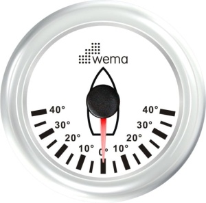 WEMA Wskaźnik położenia steru 52mm 110328 biały