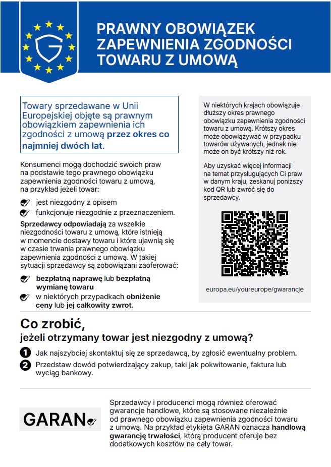 Prawny obowiązek zapewnienia zgodności towaru z umową